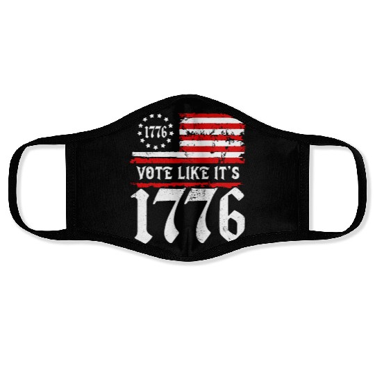 Vote Like It's 1776 Patriotic American Flag Voter Face Masks