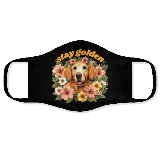 Dog Lovers Golden Retriever Face Masks