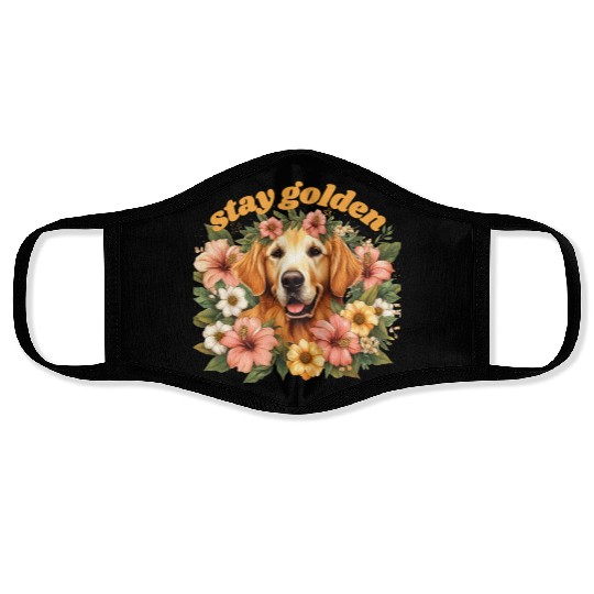 Dog Lovers Golden Retriever Face Masks