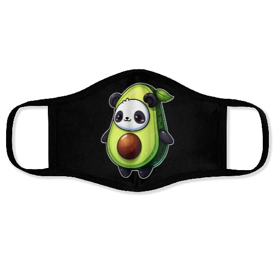 Panda in avocado costume Face Masks