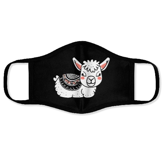 Adorable Llama Resting Face Masks