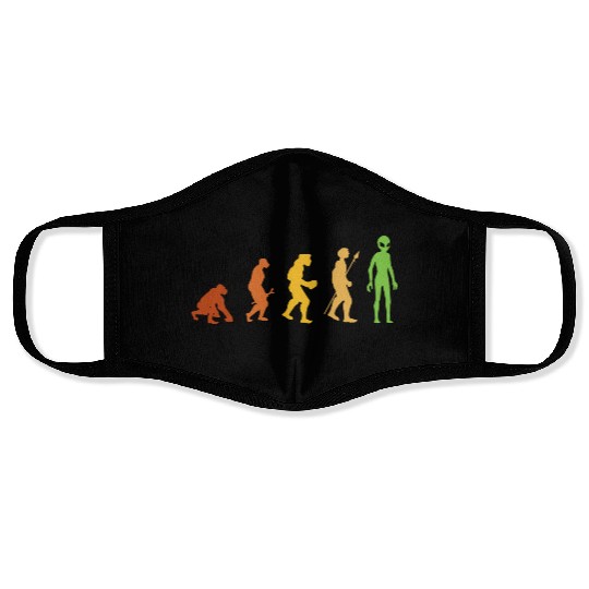 Alien Funny Human Evolution Growth Theory Retro Face Masks
