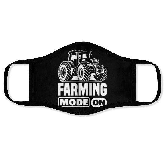Farming Mode On Tractor Funny Farmer Gift Face Masks