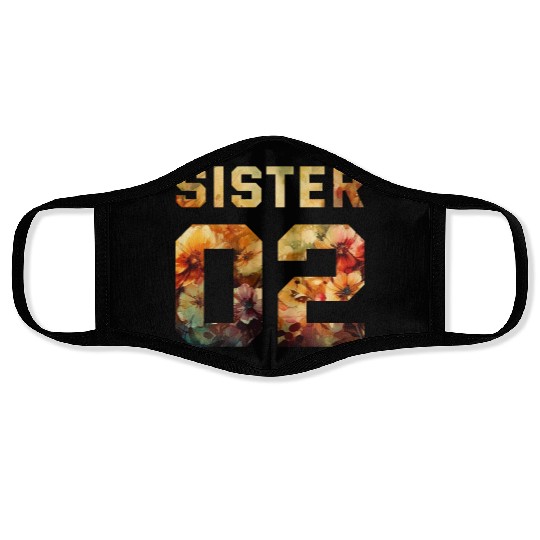 COUPLE FLOWER SISTER 02 Face Masks