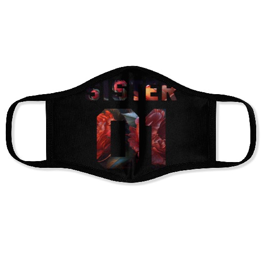 COUPLE FLOWER SISTER 01 Face Masks