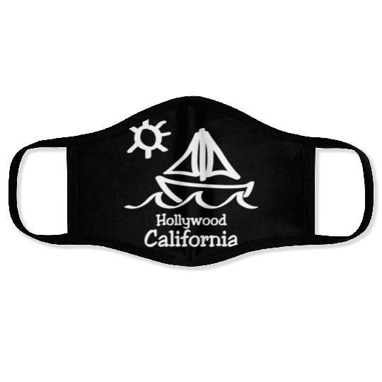 Hollywood California Sailboat Souvenirs Gifts Face Masks