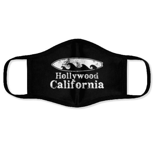 Hollywood California Surfboard Souvenirs Gifts Face Masks