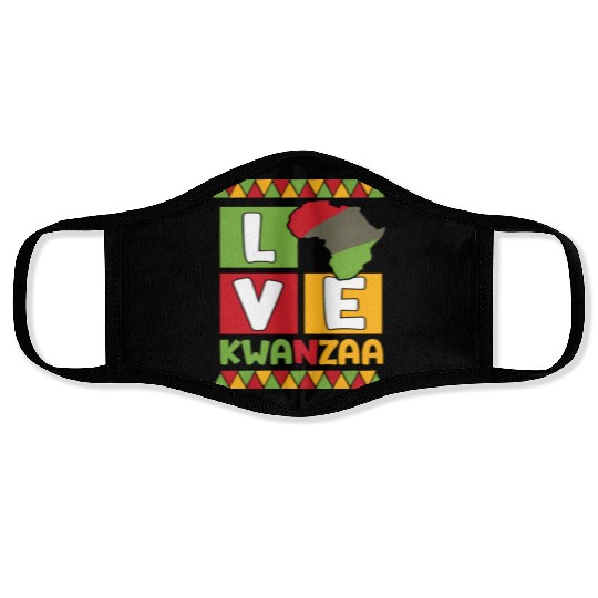 Happy Kwanzaa Vibes Black Heritage Holiday Face Masks