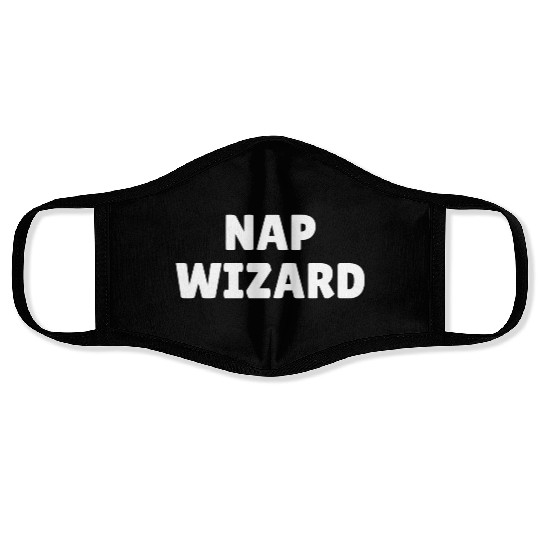 Nap wizard, funny nap loving slogan Face Masks