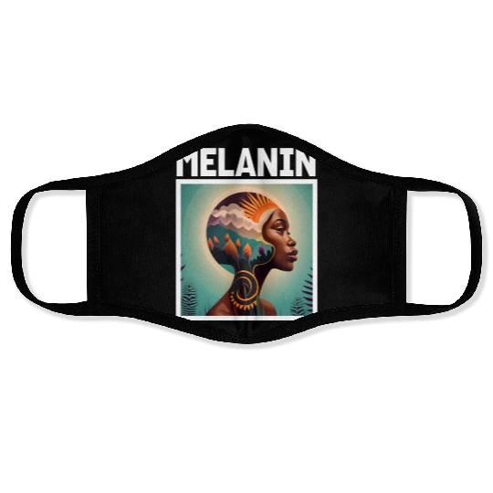 Elegant Melanin Woman. Face Masks