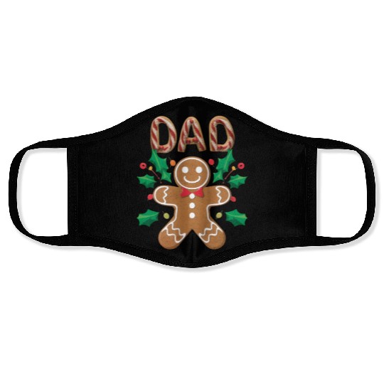 Gingerbread Dad, Family holiday tees, Face Masks