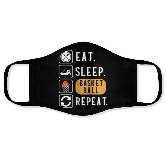 Eat Sleep Baetball Repeat Baetball Face Masks