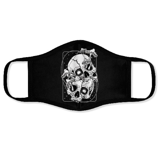 Overgrown mushrooms gone wild Face Masks