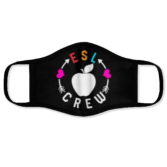Teacher Face Masks, ESL Crew Cute Apple Pocket Face Masks,