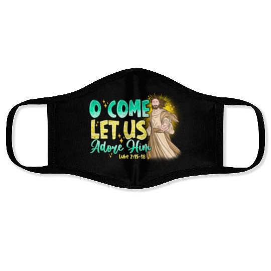 O Come Let Us Adore Him Face Masks