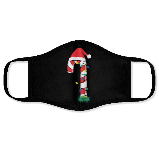 Christmas Candy Cane Santa Xmas Kids Toddler Youth Face Masks