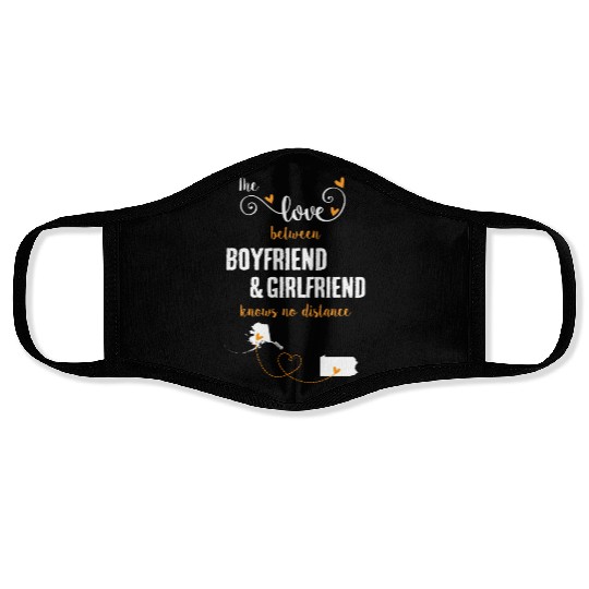 Love Between BF And GF Alaska To Pennsylvania Gift Face Masks