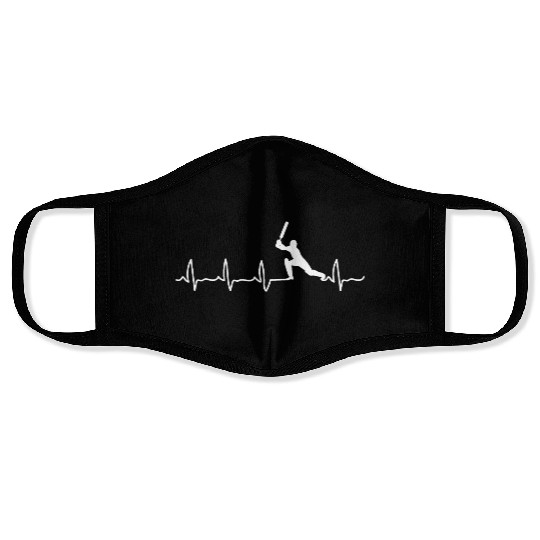 Cricket Player Cricket Heartbeat Cricket Player Face Masks