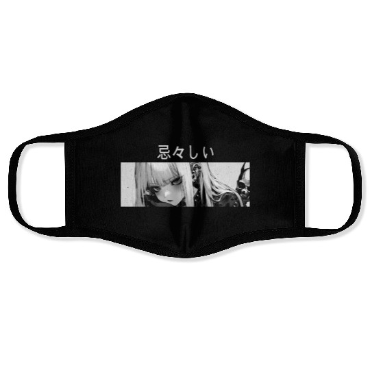 Sad Girl Goth Harajuku Grunge Aesthetic Anime Dark Face Masks