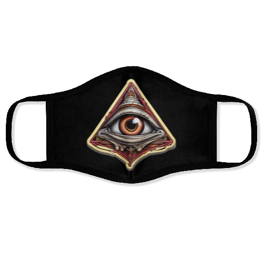 Illuminati one eye symbol of freedom world society Face Masks