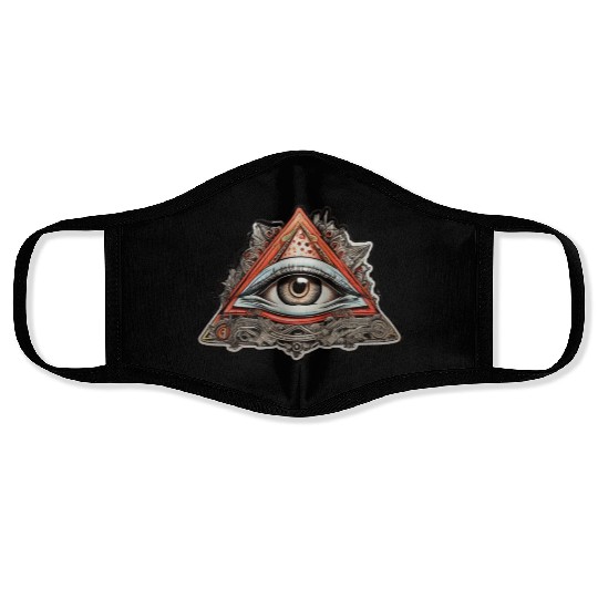Illuminati one eye symbol of world society Face Masks
