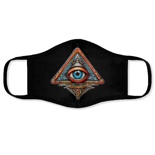 world society illuminati Face Masks