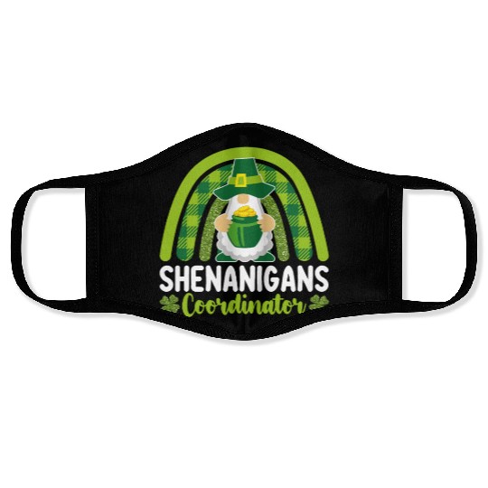 Shenanigans Coordinator Gnomes St Patrick's Day Face Masks