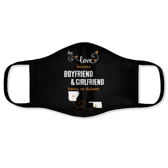 Love Between BF And GF Arkansas To Oklahoma Gift Face Masks