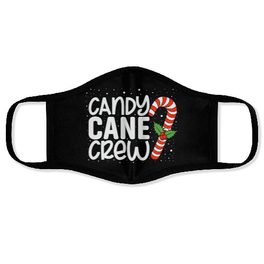 Funny Christmas Candy cane crew Face Masks