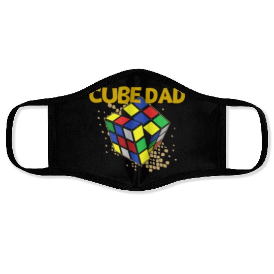 Cube Dad Funny Men Speed Cubing Face Masks
