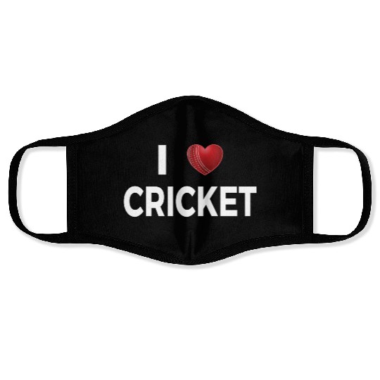 I Love Cricket Face Masks