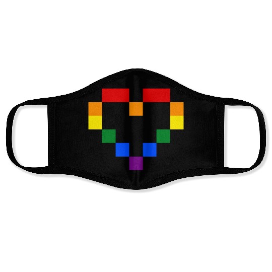 Rainbow Heart Face Masks