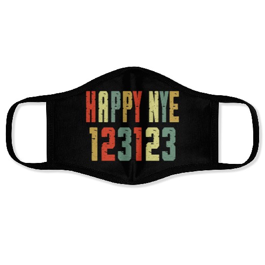 123123 Happy New Year 2024 NYE Face Masks