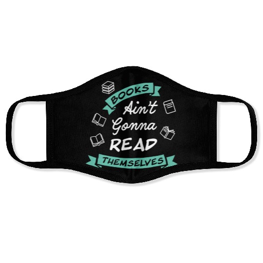 Funny Reading Teacher Bookworm Face Masks