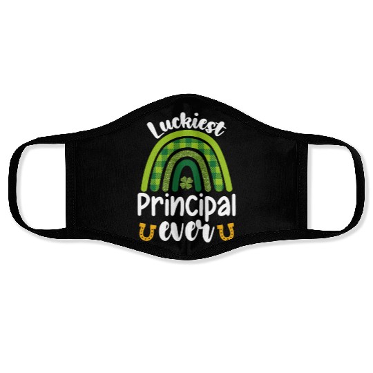 Luckiest Principal Ever School St Patrick's Day Face Masks