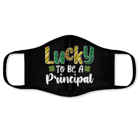 Lucky To Be A Principal School St Patrick's Day Face Masks