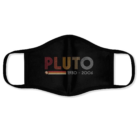 Pluto Never Forget Science and Astronomy Retro Face Masks