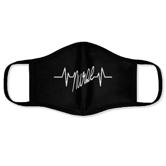 Nurse Heartbeat design Face Masks