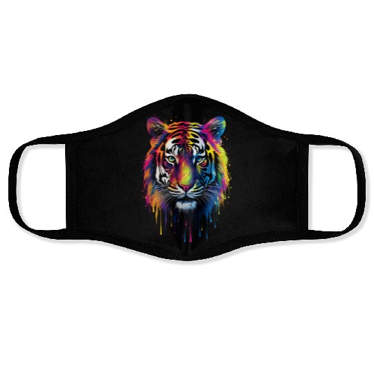 Rainbow Tiger Face Masks