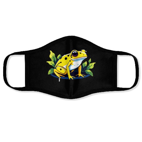 Golden Poison Frog Illustration Face Masks