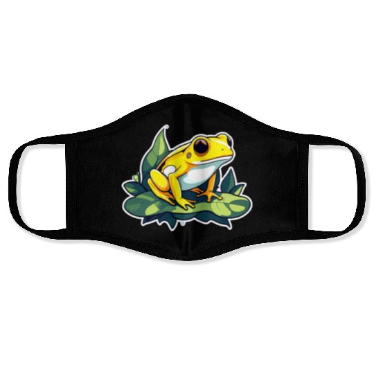 Golden Poison Frog Illustration Face Masks