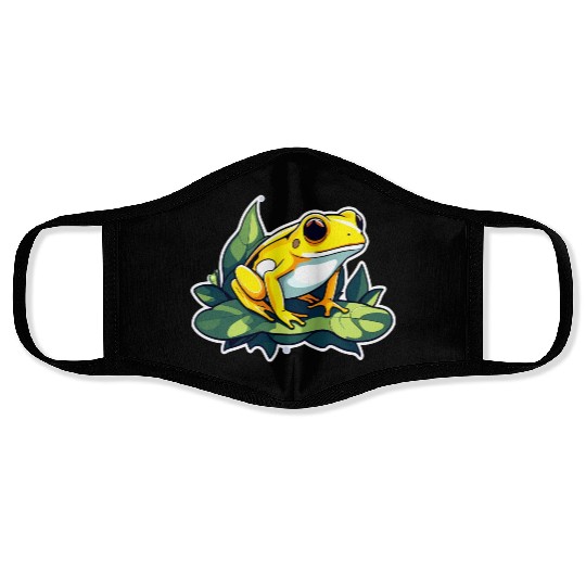 Golden Poison Frog Illustration Face Masks