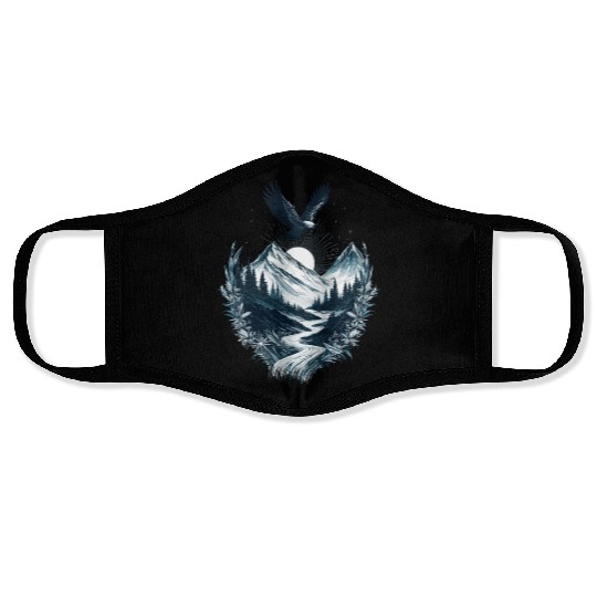 Mountain Silver Eagle Face Masks