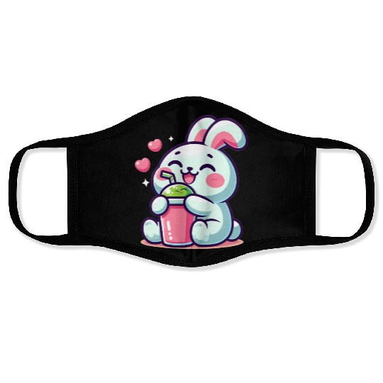 Rabbit Bubble Tea Kawaii Face Masks