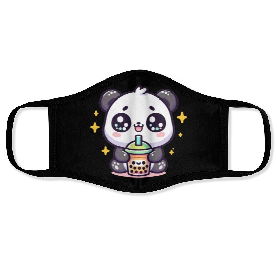 Panda Bubble Tea Boba Kawaii Face Masks