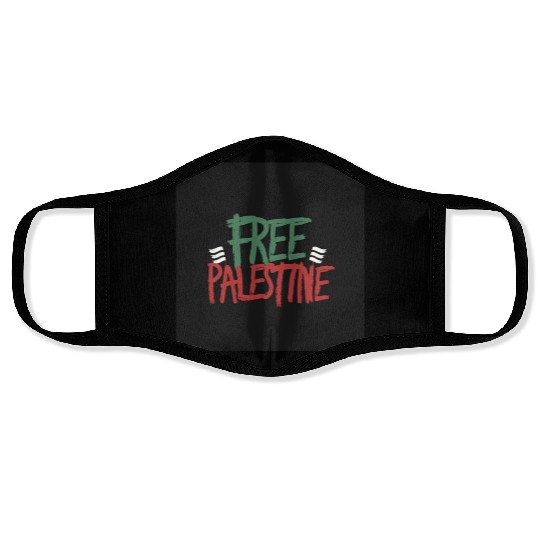 free free Palestine typography 2 Face Masks