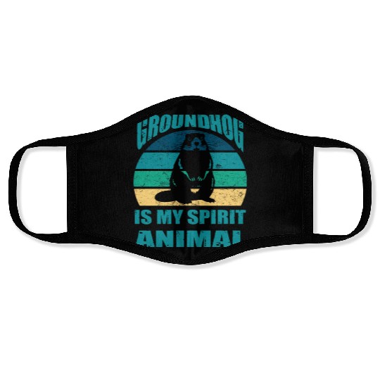 funny Respect the groundhog Face Masks