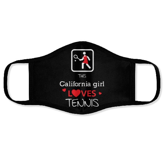 This california girl loves tennis Face Masks