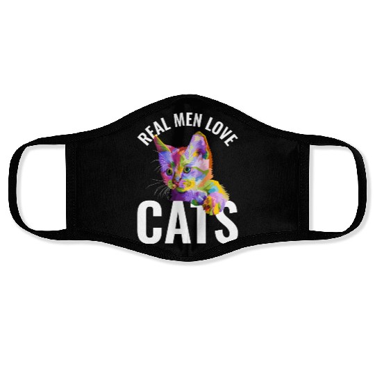 Real Men Love Cats Face Masks
