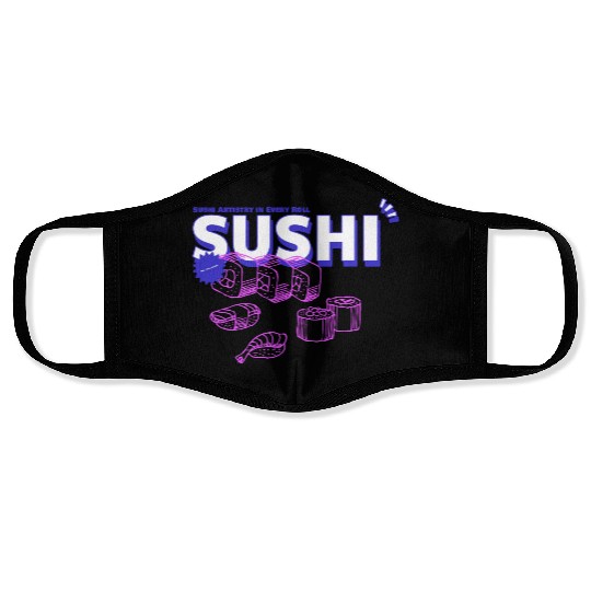 sushi chef, sushi lover Face Masks